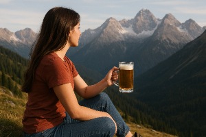 Jsem holka, bruneta a chci tam hory, pivo a nejlíp jak sedím někde na kopci a dívám se na hory