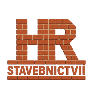 Logo s napisem HRstavebnictvi ,piskladane s cihel