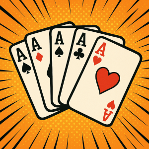 Pokerove karty , čtyri esa, trochu comicsov
