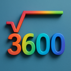 Odmocnina z 3600 v barevných barvách plasticky
