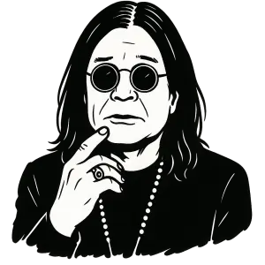 Ozzy osbourne, jednoduchý obrázek bez podkladu a napis