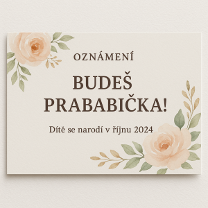 oznameni ze bude prababicka