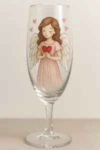 Anděl romantické na skleničku na prosecco pro kamarádku