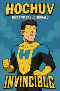 Text „Hochu" který bude ve stylu seriálu Invincible
