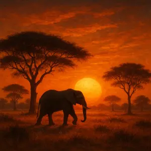 Africký západ slunce, safari