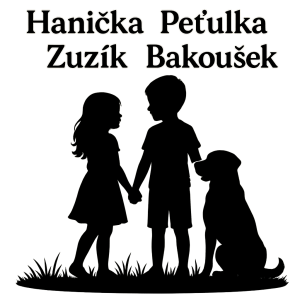 Silueta hor se jmény Hanička Peťulka Zuzik a Bakoušek