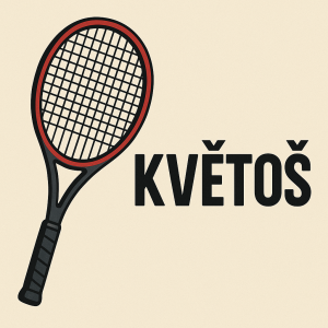 TEnisová raketa a nápis KVĚTOŠ