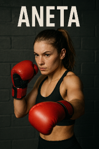 Fitbox jméno a ženská postava, která boxuje