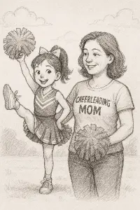 Kresba Cheerleading mom