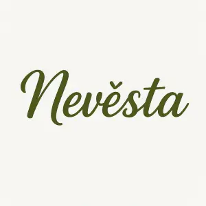 nápis Nevěsta v olivově zelené barvě