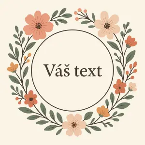 Kulaté orámování textu s prvky květin