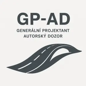 GP-AD . . . jsou to zkratky jako generální projektant a autorský dozor možná obrázek vlnící se silnice popř. most