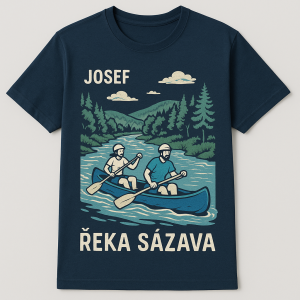 Vodácké tričko, řeka sázava, vepředu jméno
