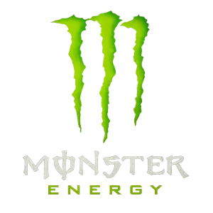 Nápis a značka monster energy