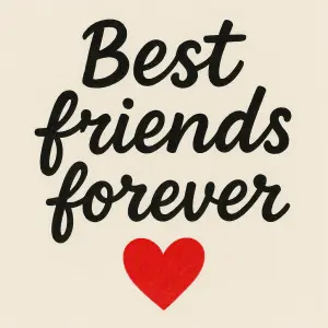 Nápis Best friends forever a srdíčko