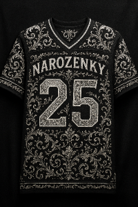 Chtěla bych aby to vypadalo jako černý dres s číslem 25 (bíle) a aby to bylo více zdobené. Je to na moje narozky