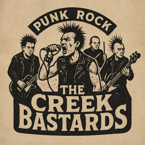 punkock band the creek bastards vintage logo napis