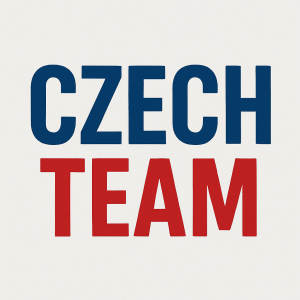 Czech team jen napis v barvách trikolory