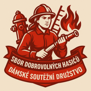 hasičský motiv pro sbor dobrovolných hasičů, dámské soutěžní družstvo