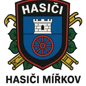 Znak hasičů sh čsm logem obce Mířkov a názvem Hasiči mířkov