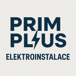 Nápis PRIM PLUS pod tím elektroinstalace