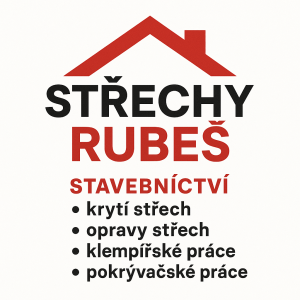 Nazev Střechy Rubeš seznam praci jako sluzby ohledně stavebnictvi a střech . barva červena,bila ,černa