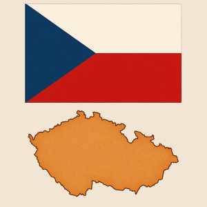 Česka vlajka a mapa česke republiky