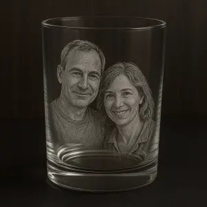 fotografie na sklenici bude v gravírování