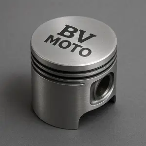 Píst motoru s textem BV MOTO