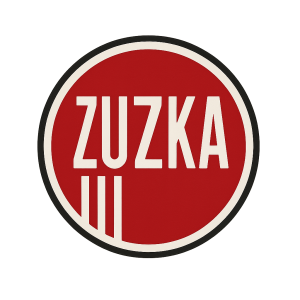 Logo automobilky Tatra, kde název Tatra bude nahrazen jménem Zuzka