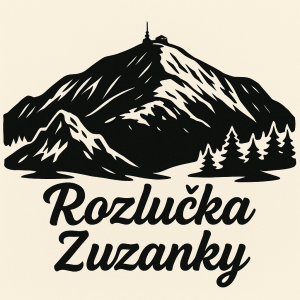 kreslená silueta hor nejlépe sněžka apod to nápis rozlučka Zuzanky