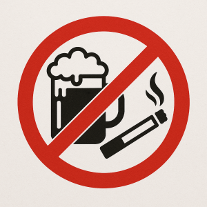 přeškrtnuté pivo a cigareta