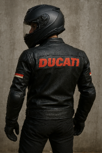Na zádech bych chtěl mít červený napis DUCATI pres celá záda. Celkově bych chtěl s nádechem moto