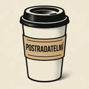 Obrázek něčeho, co můžeme postrádat. Text : Postradatelní
