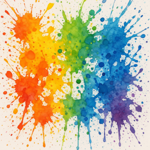 barevné cákance barev jaké vznikaji pri rainbow run