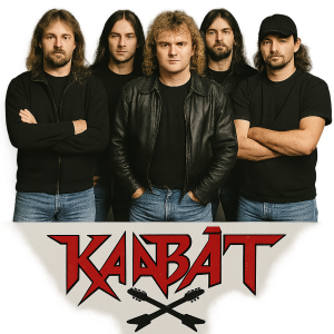 Logo kapely kabát s jejich mladší fotkou