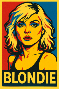 Pokud je to právně možné, tak bych chtěl obrázek Blondie. Stylizovaný portrét, může být ve stylu pop art.