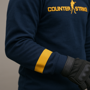 Jednoduchý pruh přes rukav v barve zlute tymu counter strike navy