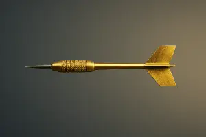 zlatá steelová šipka vodorovně v letu