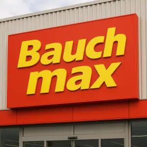 Styl obchodu Baumax ale bude tam napsáno Bauch max