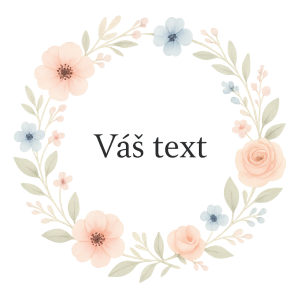 Jemný květinový věnec kolem textu, bez pozadí