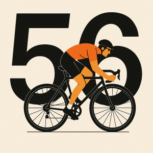číslice 56 s cyklistou