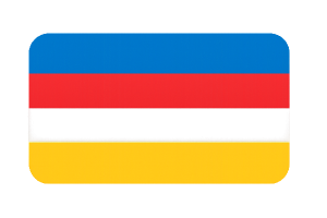 Long rectangle with rounded edges. With stripes colors blue, red, black, yellow and green in that order. No background