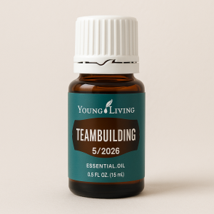 Vytvoř mi lahvičku esenciálního oleje od young living na etiketě bude napsáno Teambuilding 5/2026