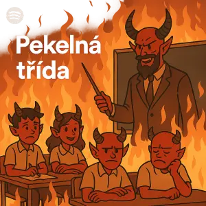 Udělej mi obrázek jako hořejšek playlistu na Spotify a nazev playlistu bude Pekelná třída