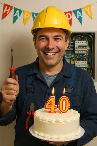 šikovný elektrikář slaví 40 let