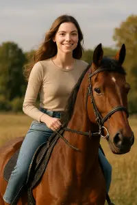 mladá žena na koni