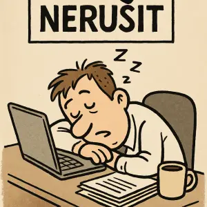 Humorný obrázek do práce, s nápisem Nerušit