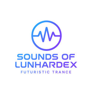 hudebni logo s napisem Sounds of Lunhardex futuristicke trance