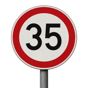 Dopravní značka maximální rychlost 35